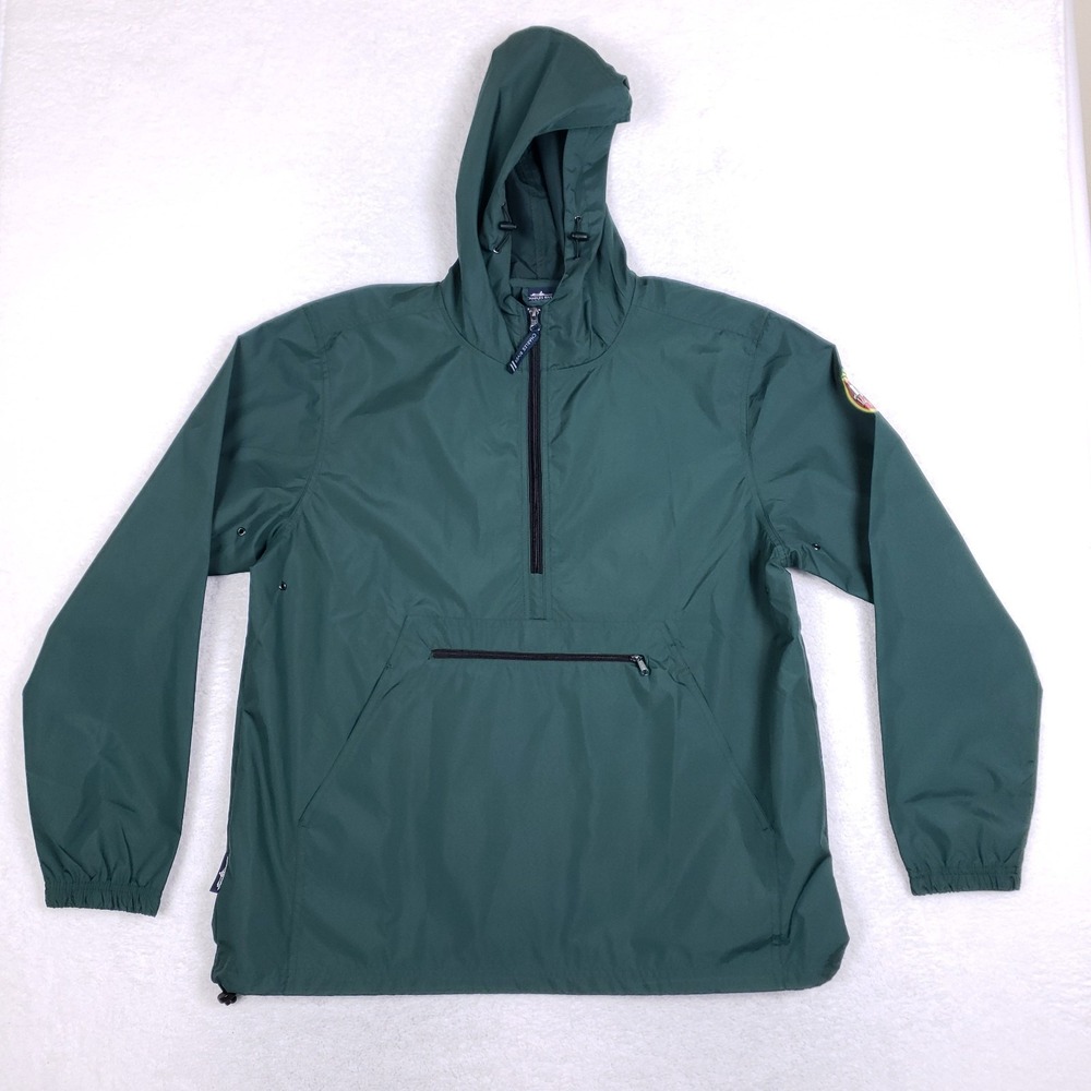 Charles River Pack-N-Go Pullover Large Green Anorak Windbreaker Del Monte Promo
